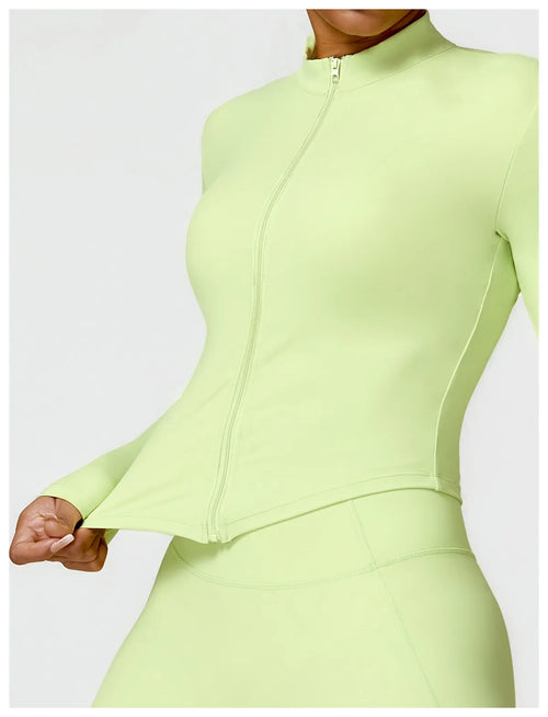 SculptFit Zip-Up Jacket & Biker Shorts Set