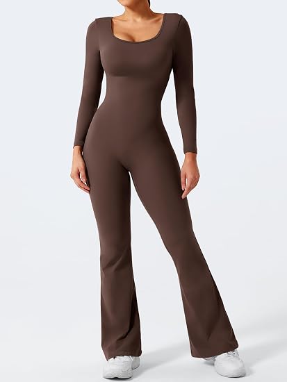 Long Sleeve Backless Wide Leg Jumpsuit