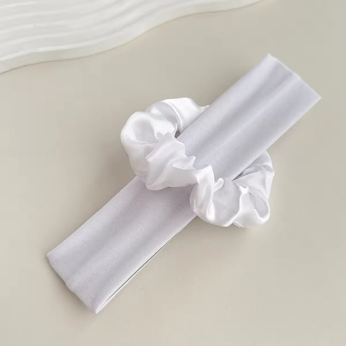 Simple Style Two-Piece Headband & Satin Scrunchie Set