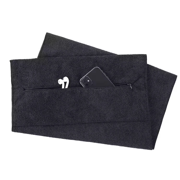 Quick-Dry Sports Towel with Phone Pocket