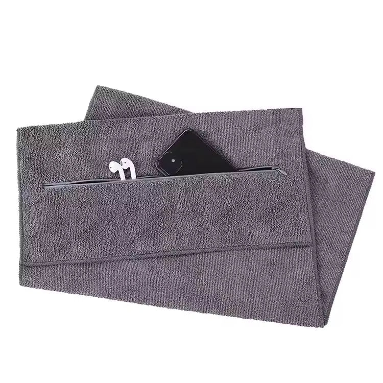 Quick-Dry Sports Towel with Phone Pocket