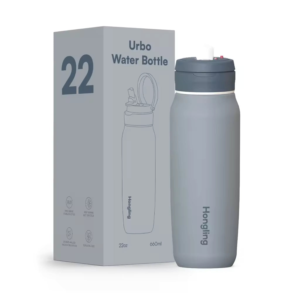 Portable Stainless Steel Vacuum Tumbler with Straw