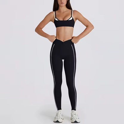 Color Block Backless Yoga Set