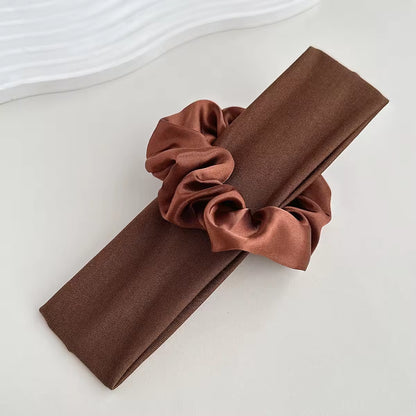 Simple Style Two-Piece Headband & Satin Scrunchie Set