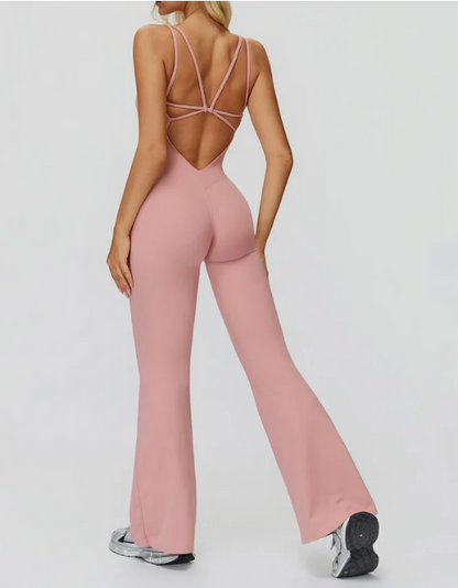 Butterfly Back Yoga Flared Jumpsuit
