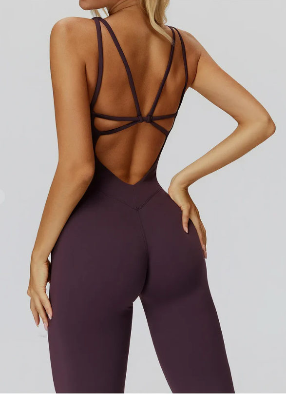 Butterfly Back Yoga Flared Jumpsuit
