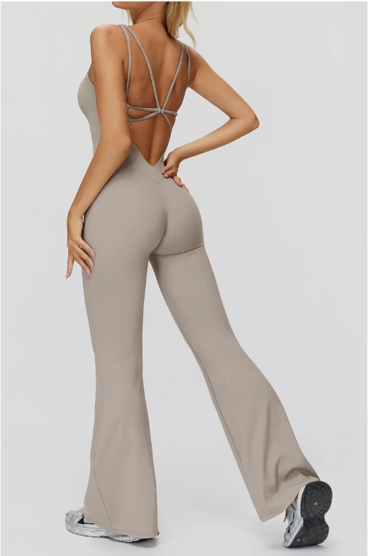 Butterfly Back Yoga Flared Jumpsuit