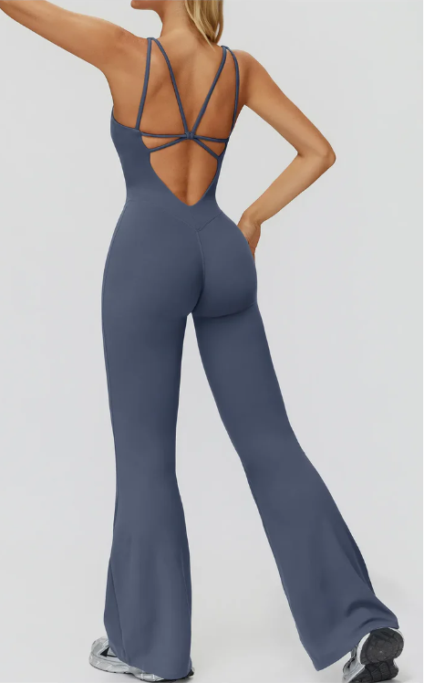 Butterfly Back Yoga Flared Jumpsuit