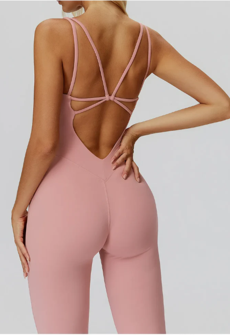 Butterfly Back Yoga Flared Jumpsuit